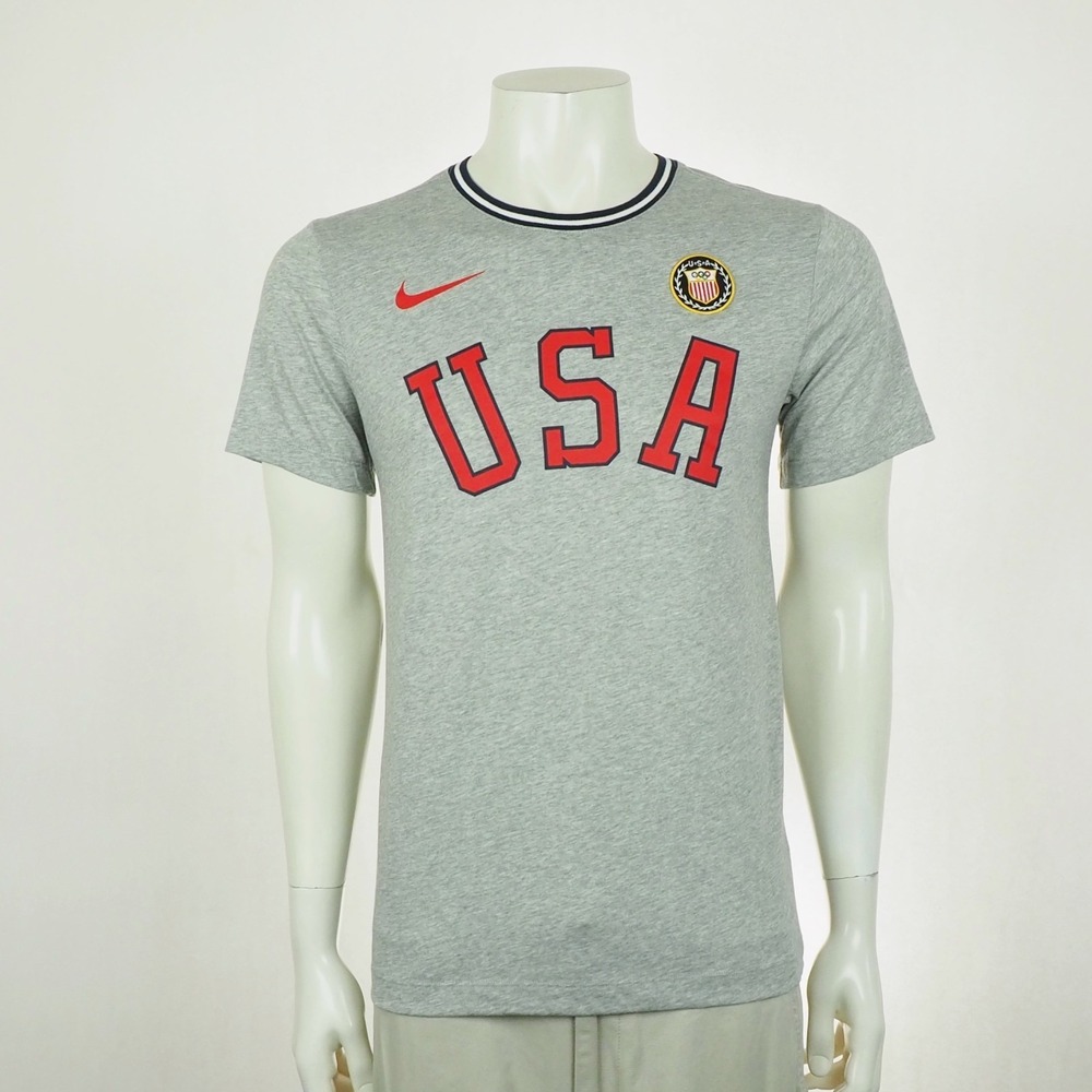 Nike Sportswear Team USA Olympic Heritage Tee Shirt Mens Small Gray Tri-Blend